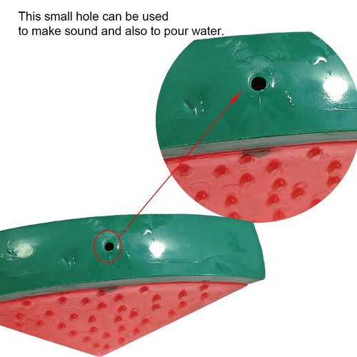 Elecpioneev Dog Chew Toy Watermelon Shape Durable TPR Material Squeaky Cooling Toy with Freezable Water Holes Summer Refreshing Toy for Dogs Relieves Heat and Provides Chewing Fun