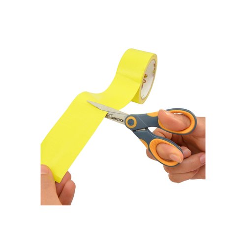 Westcott ‎14881 5-Inch Non-Stick Titanium Scissors For Office and Home, Yellow/Gray