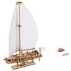 UGEARS Ocean Beaty Yacht 3D Wooden Puzzle - Wooden Mechanical Model Kit to Build - DIY Puzzle Boat with Paper Sails - Brain Teaser Building Set for Adults