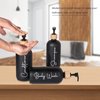 17 oz Shampoo and Conditioner Pump Bottles Soap Dispenser Bamboo Pump Head Empty Glass Refillable Shampoo Conditioner Body Wash Soap Bottles for Bathroom, 3 Pack, Black