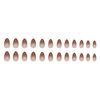 Brown Short Press on Nails Almond Fake Nails Fall Gloss Acrylic Nails French Gradient Glue on Nails Petite Artificial Nails Full Cover False Nails Reusable Artificial Nails for Women Girls 24Pcs