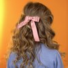 Ouligay 6pcs Silky Satin Hair Bows for Women, Bow Hair Clips with Long Tail, Hair Ribbon Bow Ponytail Holder, Slide Metal Clips Hair Bow Barrettes Clips for Women Girls Toddlers Teens Kids