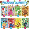 32Pcs Mario Make a Face Stickers, Cartoon Book Crafts for Kids, DIY Party Supplies Favors Your Own Mixed and Matched with Different Designs Characters Birthday Gifts Class Reward Decor