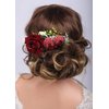 Kercisbeauty Red Rose Burgundy Hair Comb for Brides Wedding Bridal Vintage Headband Burgundy Floral Comb Festival Headpiece Women Girls Party