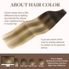 GOO GOO Tape in Hair Extensions Human Hair, 2/6/18 Balayage Brown to Dirty Blonde, 20inch 50g 20pcs, Thick Ends Straight Seamless Tape in, Invisible Tape in Hair Extensions Human Hair