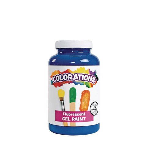 Colorations® Gel Paint, Flourescent Blue, 16oz, Non-Toxic, Safe, Painting, Gel Paint, Kids Paint, Washable Paint, Finger Paint, Paint For Kids, Washable Paint For Kids, Art and Crafts