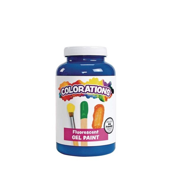 Colorations® Gel Paint, Flourescent Blue, 16oz, Non-Toxic, Safe, Painting, Gel Paint, Kids Paint, Washable Paint, Finger Paint, Paint For Kids, Washable Paint For Kids, Art and Crafts