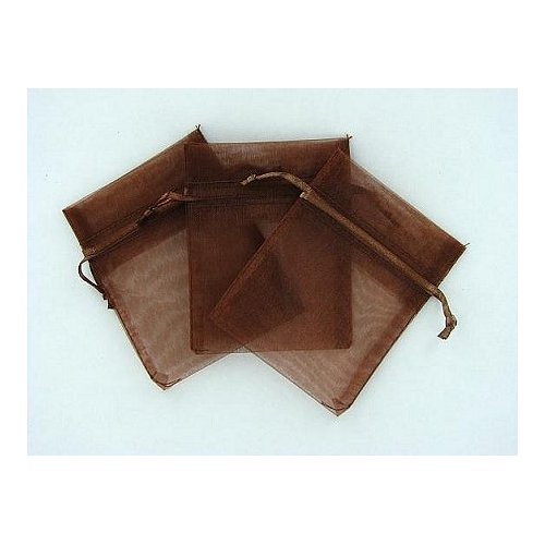 60 Brown Organza Gift Bags 5"x7"