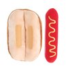 Zerodis Dog Squeaky Toys, Detachable Hot Dog Shape Soft Plush Dog Toy