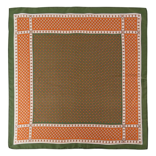 GERINLY Cowboy Neckerchief for Men 27 Inch Silk Neck Bandana Retro Rock Head Scarf for Music Festival Ascot (Armygreen)