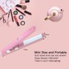 Hair Straightener Flat Iron & Curler, 2 in 1 Mini Bangs Hair Straightener Beauty Flat Iron Heating Curler Ceramic Tourmaline Plate Ionic Flat Iron Hair Curler & Straightener