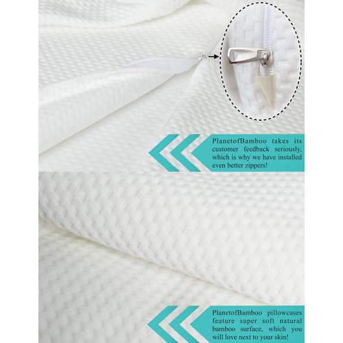 PLANETOFBAMBOO Bamboo derived Viscose top Layer Replacement Wedge Pillow Cover (25 x 24 x 12) with Zipper - Sweat-Absorbent, Moisture-Wicking, Odor-Free Wedge Pillow Case Cover – White