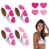 Whaline 400Pcs 4 Rolls Tanning Sunbathing Stickers Pink Heart Tanning Decals Self Adhesive Body Tanning Stickers for Summer Beach Outdoor Indoor Salon Party Supplies