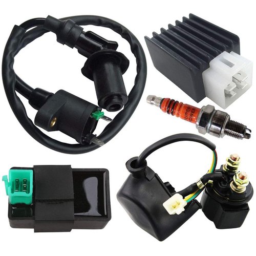 Ignition Coil Solenoid Relay Voltage Regulator 5-PIN CDI Box Spark Plug for 50cc 70cc 90cc 110cc 125cc ATV Go Kart Dirt Bike Pit Bike by TOPEMAI