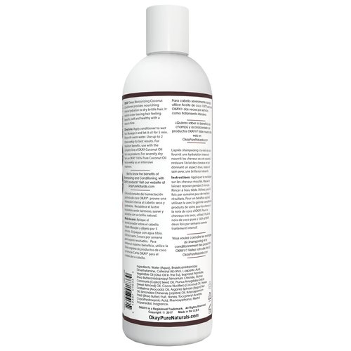 Okay Coconut Deep Moisturizing Conditioner, 12 Fl Oz