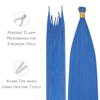 WENNALIFE I Tip Hair Extensions Human Hair, 50g 100s 14 Inch Blue Remy Itip Human Hair Extensions Invisible Itips Straight I Tips Fusion Extensions Real Human Hair
