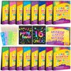 Christmas Party Favors Gift for Kids: 16 Pack Rainbow Art Scratch Notebook, Colorful Craft Scribble Paper Goodie Bags Kit, Stocking Stuffers for Girl Boy Children Birthday Xmas