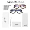 JOVAKIT Round Blue Light Glasses for Women Men Fashion Retro Circle Frame Computer Eyeglasses Anti Eyestrain (Brown Tortoise+Black)