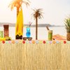 Fovths Luau Grass Table Skirt Natural 9 Feet x 29.5 Inch Hawaiian Table Skirt for Tropical Hawaiian Party Decorations Luau Party Costume Party, Straw Yellow