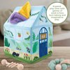 MindWare Sensory Sprouts Tissue Scarf Box - Montessori Toys for Babies 6-12 Months - Baby Tissue Box Toy - Soft Greenhouse-Shaped Tissue Box and 6 Sensory Scarves Featuring Different Textures