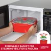 Sistema Microwave Steamer, 13.6 Cup, Red, BPA-free, Phthalate-free