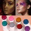Jutqut Body Glitter Stick, Chunky Glitter Gel for Face Body Hair, Face Glitter Gel Makeup, Sparkling Holographic Mermaid Sequins Paint, Waterproof Multiuse Makeup Glitter Face Paint, 02#Pink