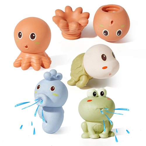 AMCHSURI Mold Free Animal Bath Toys for Toddlers/ Infants 6 - 12- 18 Months, Non Toxic Baby Bath Toys, Bath Toys for Kids Ages 1-3
