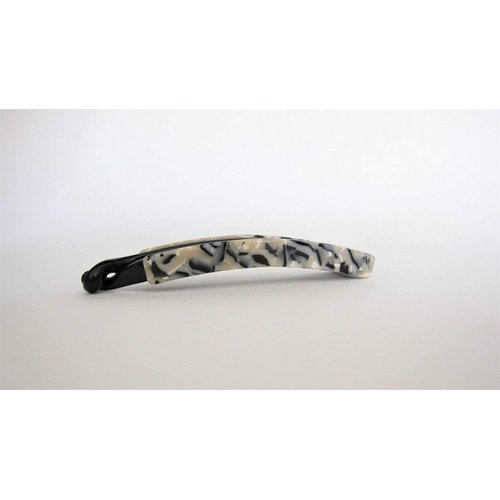 Generic Slim black creme and beige marbled banana hair claw clip for fine hair