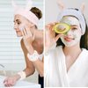 YISSION 6Pcs Face Wash Headbands and Wristbands Set Bunny Ears Headbands Spa Headband Makeup Headband Skincare Headbands with Wristbands for Women Girls Washing Face(Blue Pink)