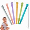 Chuya 6 Pack Hollow Teether Tube, Silicone Tubes Baby Teether Toys, Chew Straws Toy for 3-12 Months Babies Molars, Teething Relief Baby Teethers,BPA Free/Freezable,Dishwasher Safe,Easy to Clean