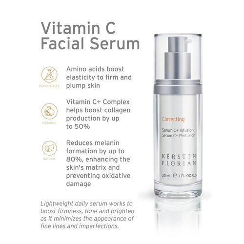 Kerstin Florian Serum C Infusion, Vitamin C Facial Serum for Fine Lines & Collagen Boosting, Amino Acids to Firm & Tone Skin, Paraben Free (1 fl oz)