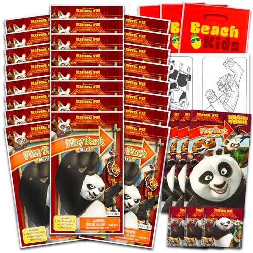 DreamWorks Kung Fu Panda Mini Party Favors Set - Bundle with 24 Kung Fu Panda Play Packs with Coloring Pages, Stickers, More | Kung Fu Panda Party Supplies