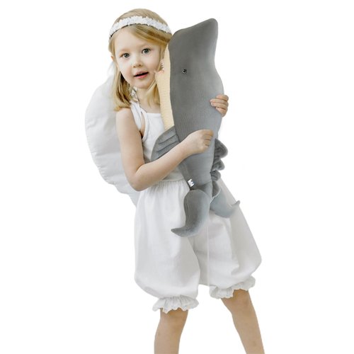EVYEFL Whale Plush, 20 Inch Marine Animal Whale Pillow, Whale Stuffed Animal Plush Doll, Soft Plush Kids Gift (Gray, 20 Inch)