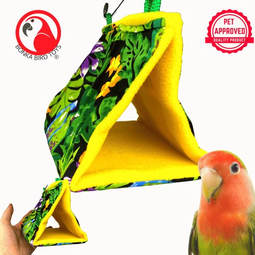 1689 Small Bonka Happy Hut Bonka Bird Toys Fabric Soft Colorful Parrotlet Budgie Cockatiel Parakeet