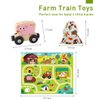 Montessori Toys for Toddlers, 11PCS Wooden Train Set, Toddler Toys for Preschool Learning Activities for Kids, Birthday Gift for Boys and Girls