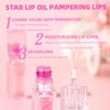 Color Changing Lip Oil PH，Warm Change Glitter Lip Gloss，Magic Big Brush Color Changing Lip Oil，Long Lasting Nourishing Lip Glow Oil Non-sticky Primer Lip Tint