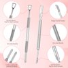 BOMOQING 2PCS Cuticle Pusher and 60 Nail Sand Polishing Tablets,Cuticle Pusher Tool Lottery Ticket Scratcher Tool,Under Nail Cleaner Tool Nail Remover Kit Toenail Scraper Cleaner Replaceable Sandpaper