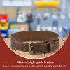 Style n Craft - 3" Wide Tapered Full-Grain Leather Work Belt, Durable and Rugged Belt, Dark Tan (98437)