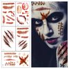 Halloween Wound Horror Fake Bloody Cuts Waterproof Temporary Tattoo Sticker, 20 pcs Body Realistic Face Scar Scab Stitches Halloween Makeup Kit, Fake Cuts for Halloween Masquerade Prank Makeup Props