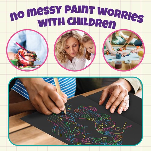 Purple Ladybug 79 PCS Rainbow Scratch Paper Art Kids Craft Gift - Scratch Art Paper for Kids, Arts and Crafts for Kids Ages 4 5 6 7 8 9 10 Year Old, Kids Stocking Stuffers, Christmas Gift