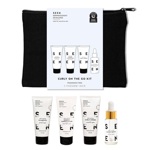 SEEN Curly On The Go Kit, Fragrance Free - Non-Comedogenic &amp; Safe for Sensitive Skin - Sulfate-Fr...