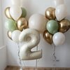 12 Cream White Balloons, 12 Number Balloons Set, Beige Number 12 Balloons, Brown Nude Sand White Foil Star Heart Balloons With Long Balloons For 12th Birthday Party 1st 2nd Baby Shower Decor