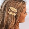 CAKURE Metal Starfish Hair Clips Gold Beach Hair Barrettes Boho Shell Hair Pins Decorative Hair Accessories for Women and Girls (Pack of 3)
