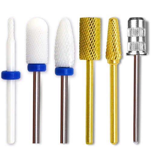 AZ GOGO Ceramic&Metal Nail Drill Bits for Acrylic Nail Drill Machine (with 150pcs Sanding Bands)