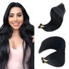 I Tip Hair Extensions #1B Natural Black I Tip Extensions Real Human Hair Keratin Tip Hair Extension Long Straight Cold Fusion Hair Extensions Human Hair Itip Black 24 Inch 50s 50g/Pack