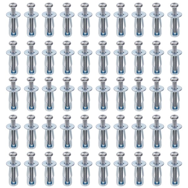 UTALIND 50 Pack M4 Jack Nut, Threaded Insert Petal Shape Metal Nuts with Screws, Hollow Door Anchor Set, Expansion Nuts for Billboards Aluminium Cladding Steel Pipe Iron Sheet Polywood Pressboard