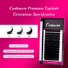 Cashmere Eyelash Extensions 0.03 CC Curl 12mm Single Tray Premium Individual Lash Extensions, Silk Volume & Classic Lashes Soft Matte Dark Professional Eyelashes Extension Salon Use(0.03-CC-12mm)