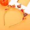 NVENF Thanksgiving Headband Autumn Fall Hairbands for Women Rhinestone Letter ‘GIVE THANKS’ ‘HAPPY FALL’ Gold Hair Hoop Thanksgiving Party Favors Hair Accessory Gifts (Turkey+Maple Leaf)