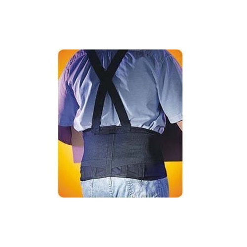 Mesh Industrial Back Support Black W/Suspenders - Small