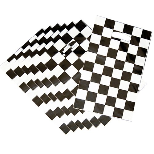 LYST 50 PCS Black and White Checkered Racecar Gift Bags Birthday Party Supplies for Kids Race Car Theme Party Gift Bags